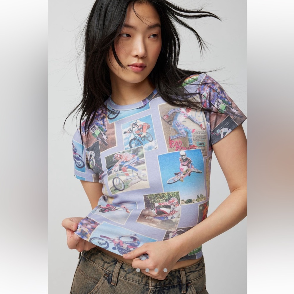 bmx bike baby tee urban outfitters photo real rad Y2K t -shirt